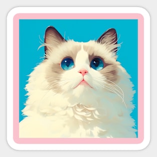 Blue-eyed Fluff II Sticker